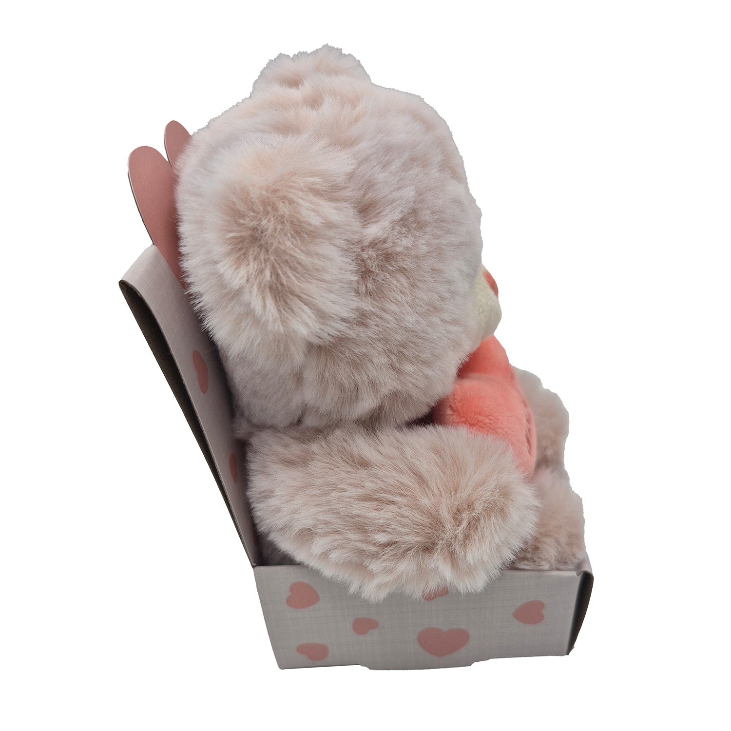 Bär klein 12cm in box rosa sort.