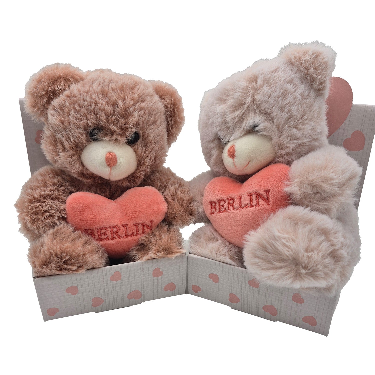 Bär klein 12cm in box rosa sort.