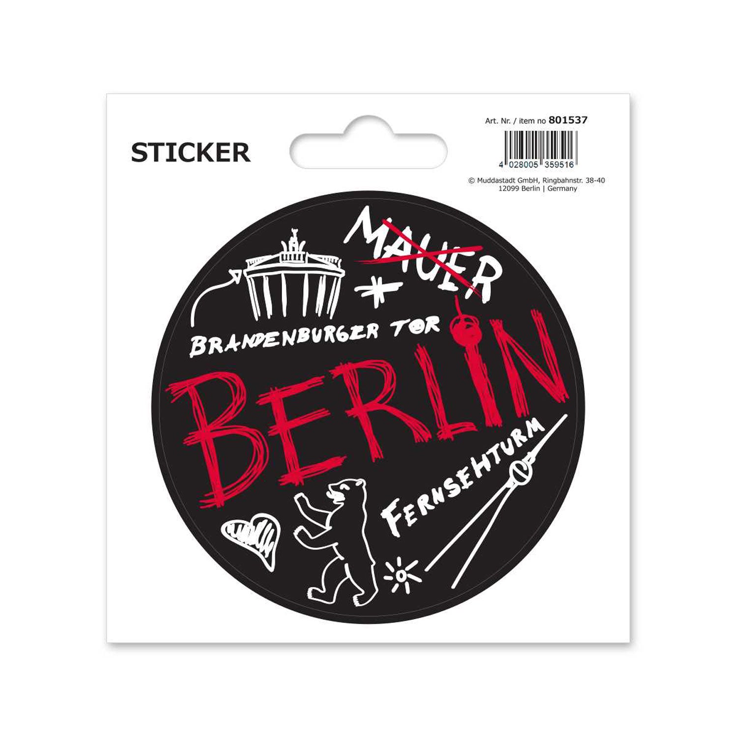 Sticker Sketch Berlin schwarz