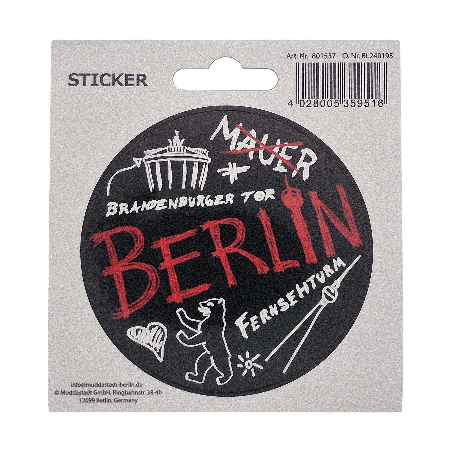 Sticker Sketch Berlin schwarz