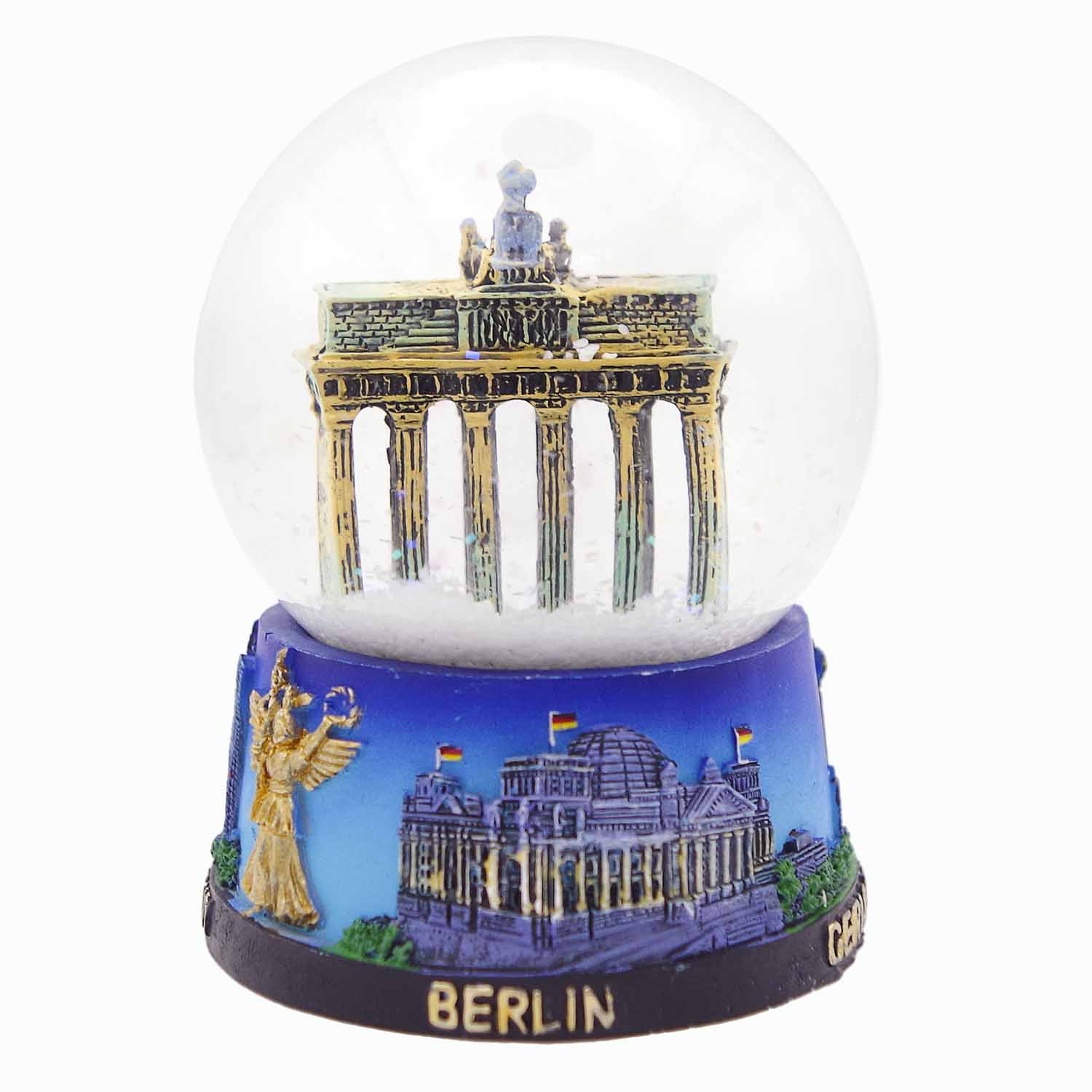 Schneekugel groß 6,5cm Brandenburger Tor bei Nacht