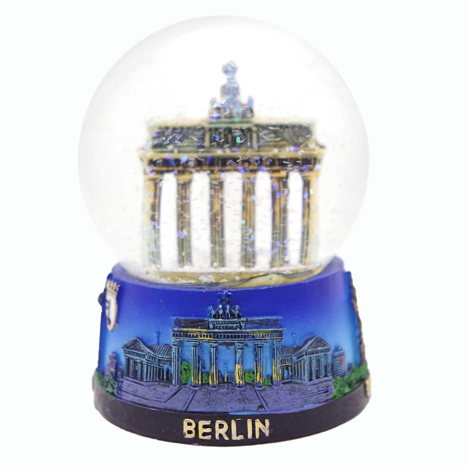 Schneekugel groß 6,5cm Brandenburger Tor bei Nacht