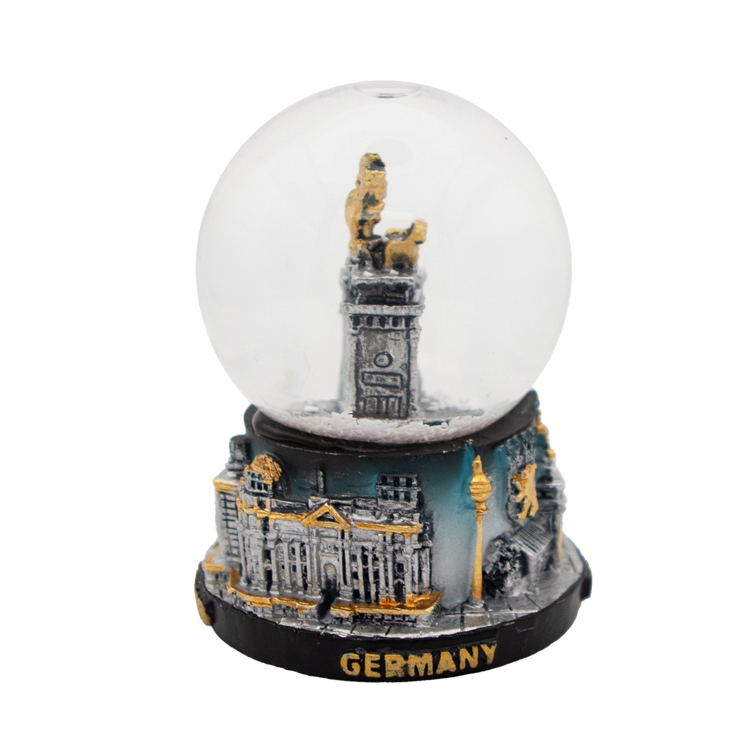 Schneekugel klein 4,5cm Brandenburger Tor silber