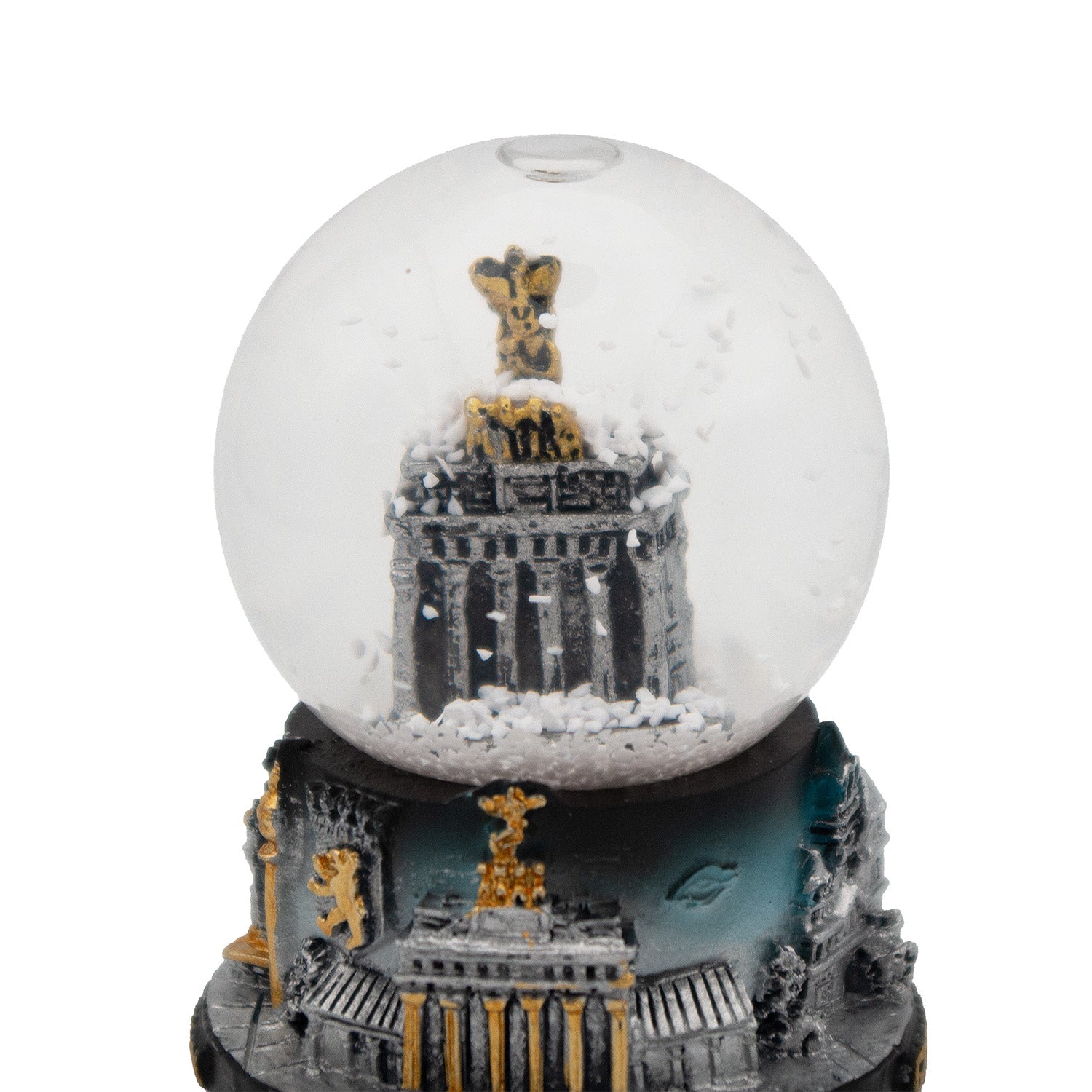 Schneekugel klein 4,5cm Brandenburger Tor silber