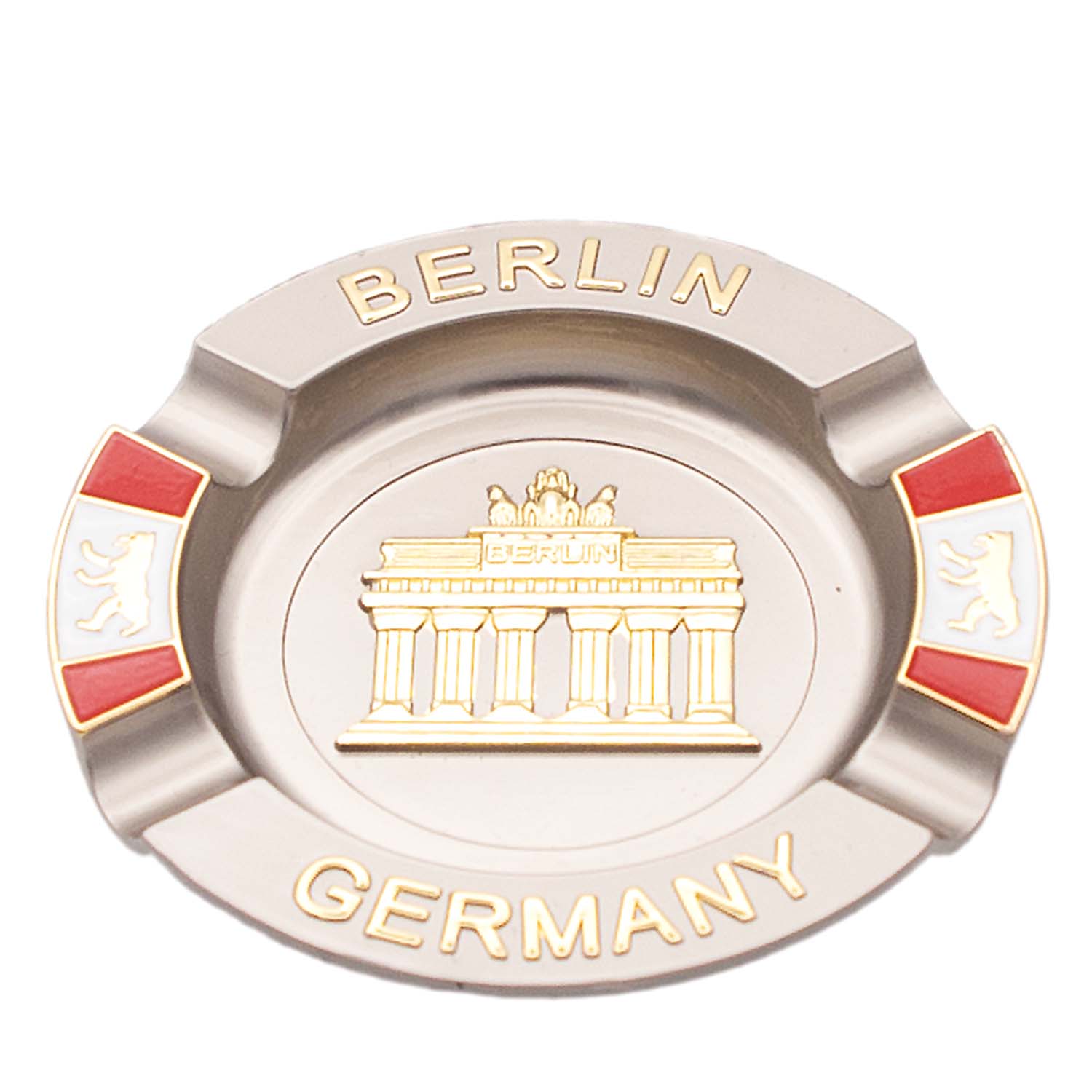 Aschenbecher Metall Brandenburger Tor mit Fahnen