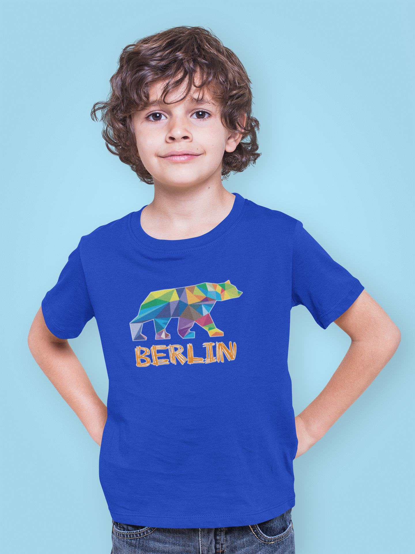 T-Shirt Kinder "Berlin Bärcolor blau"