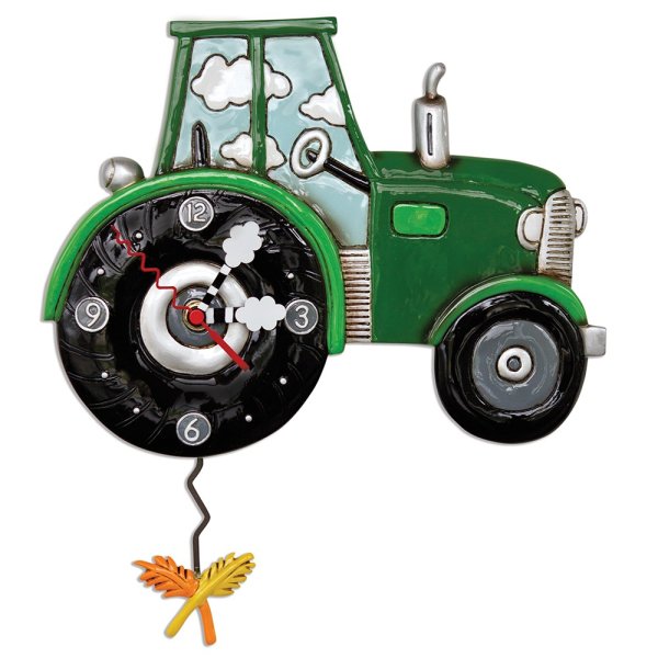 Allen Designs "Green Tractor" Clock Wall Clock