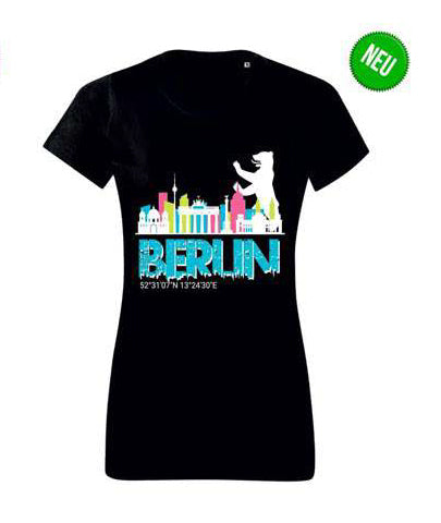 Women's t-shirt "Skyline Berlin black" by Robin Ruth