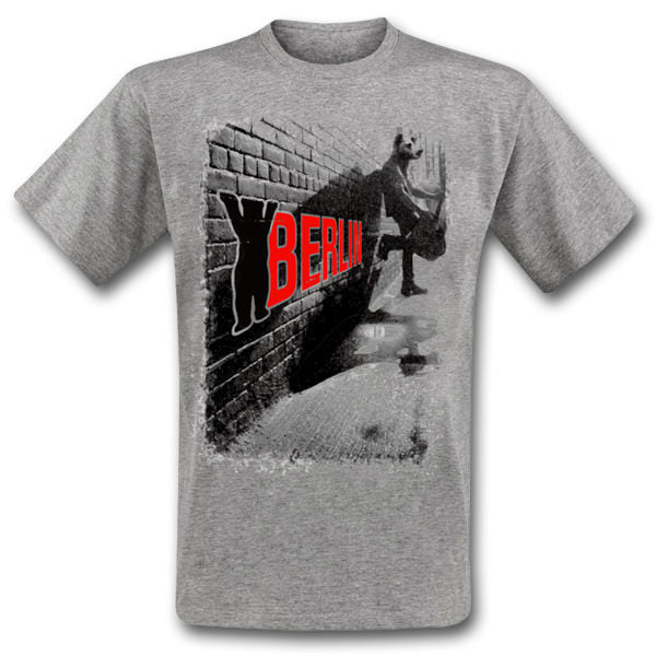 T-Shirt-Gitarrenspieler-grau-berlindeluxe-grau-rot-backsteinwand