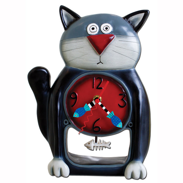 Black Kitty Clock - Allen Designs