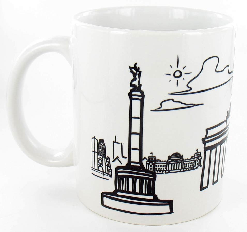 Mug Berlin Skyline ceramic white