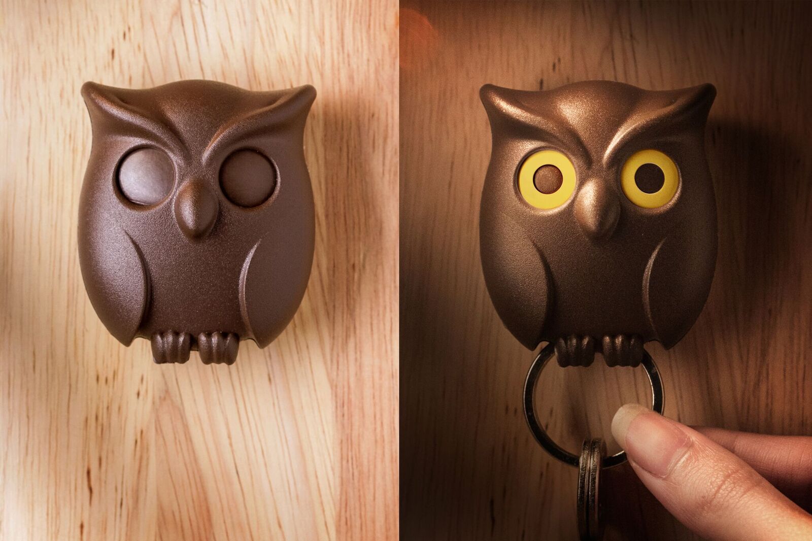Key holder owl brown