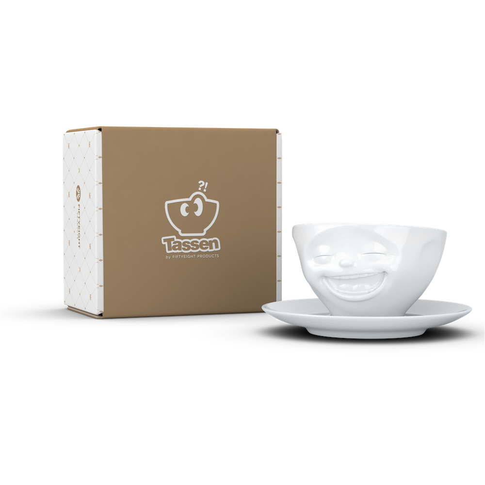 Kaffeetasse-Weiss-Lachend-Die-lustigen-TV-Tassen-von-58-products-berlindeluxe-weiß-lachend-untersetzer-verpackung