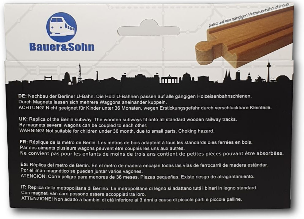 Miniature wooden subway Berlin U4 to play with.