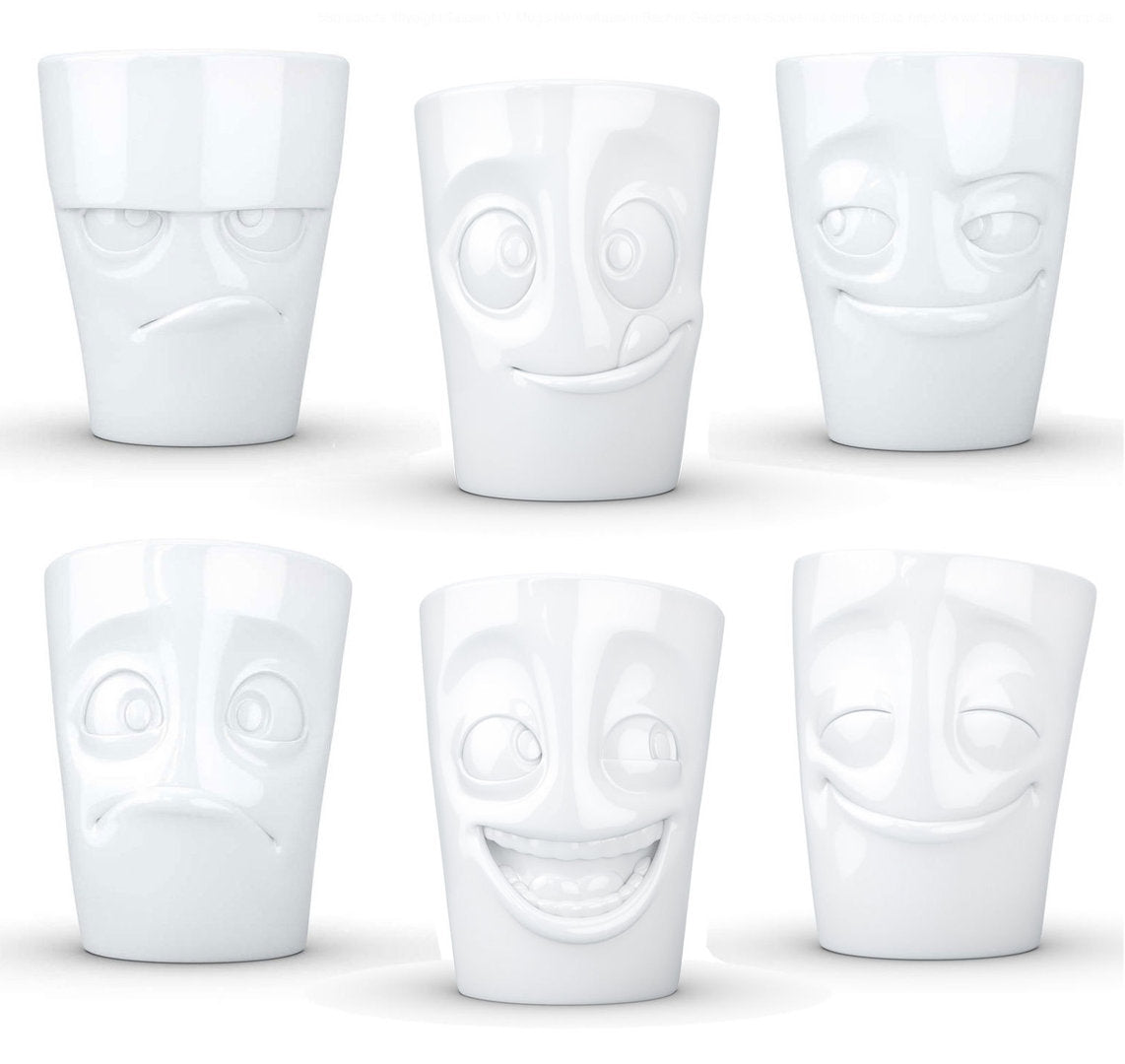 Handle mug/handle cup-white-various-motifs-from-58-products-berlindeluxe-cups-funny-faces