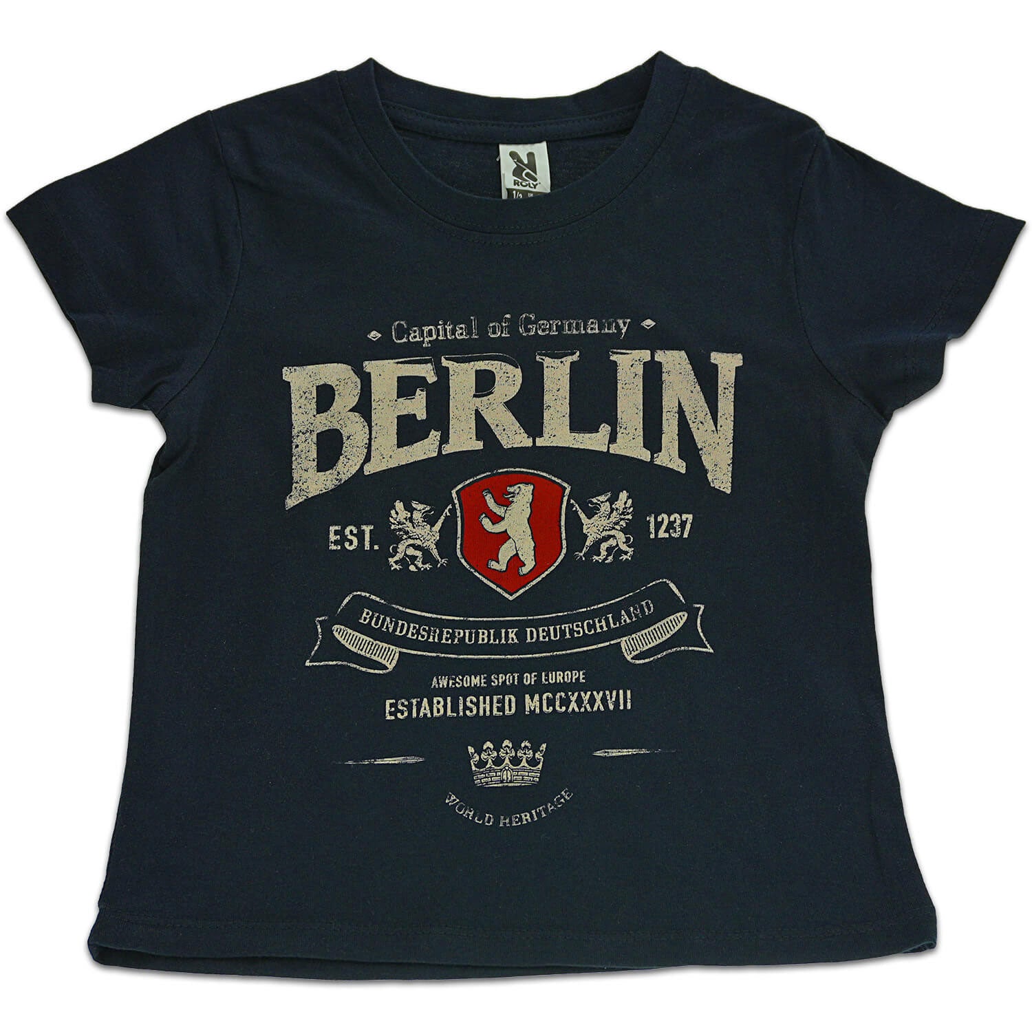 Kinder Shirt Vintage EST Berlin navy