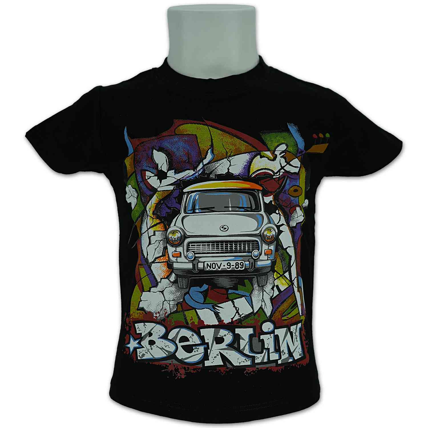 Kinder Shirt Trabi bunt Berlin schwarz