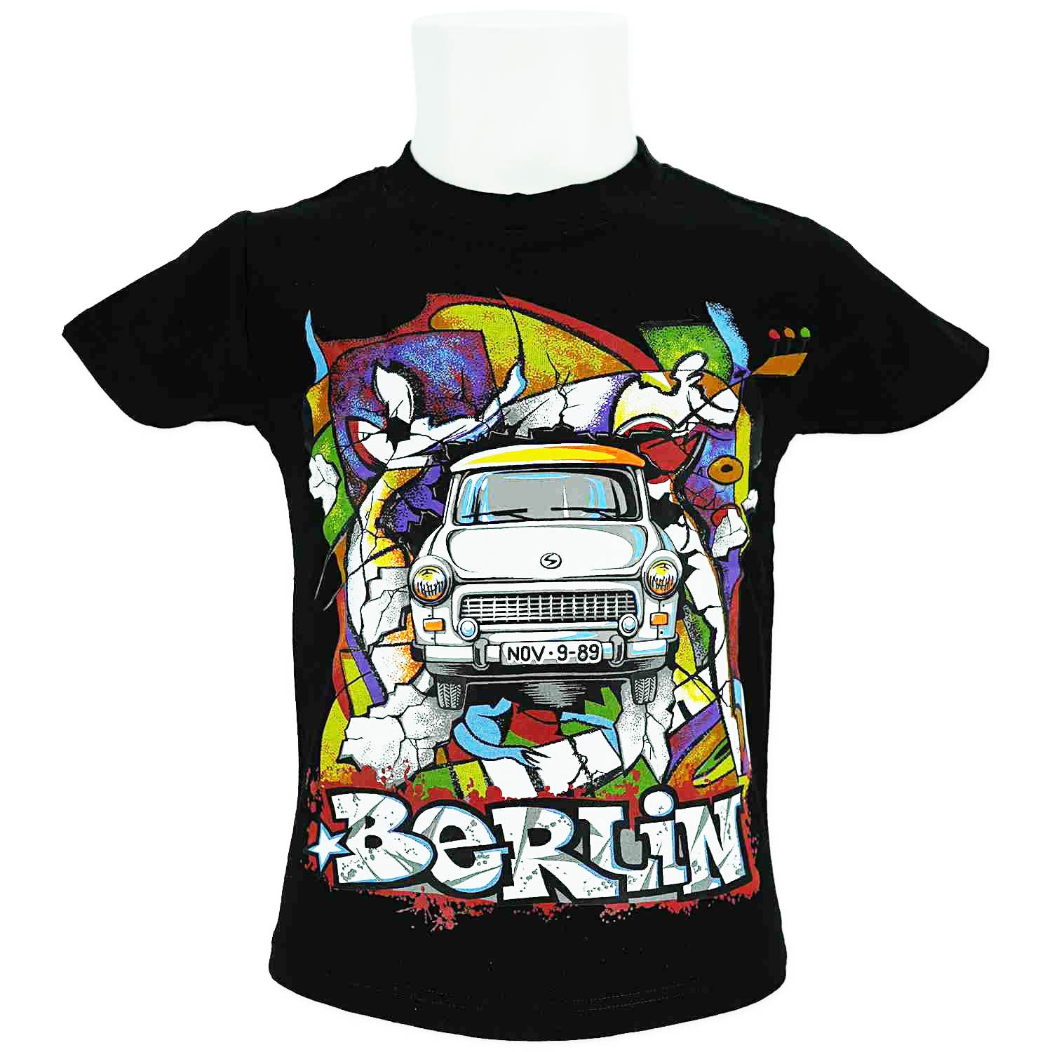 Kinder Shirt Trabi bunt Berlin schwarz