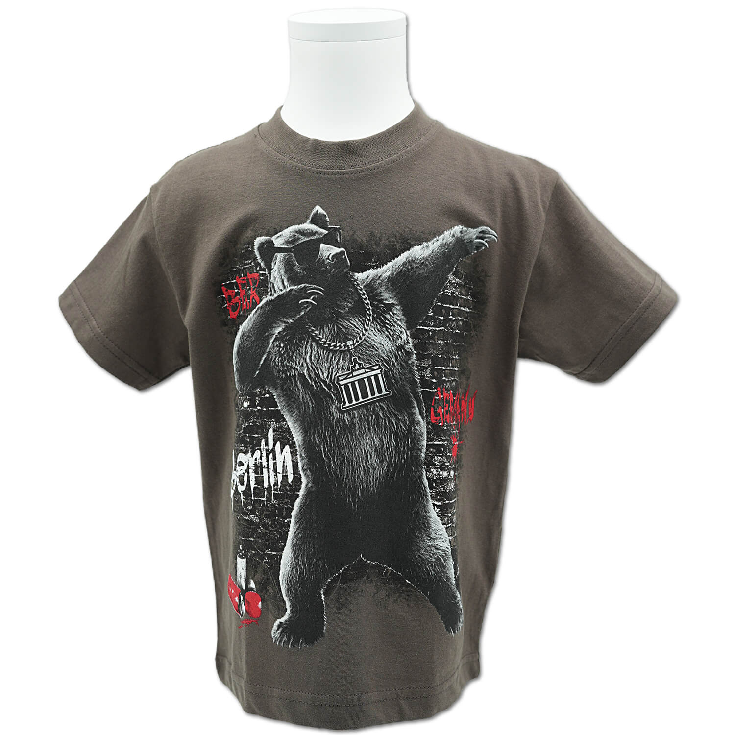 Kinder Shirt Berlin Urban Bär grau