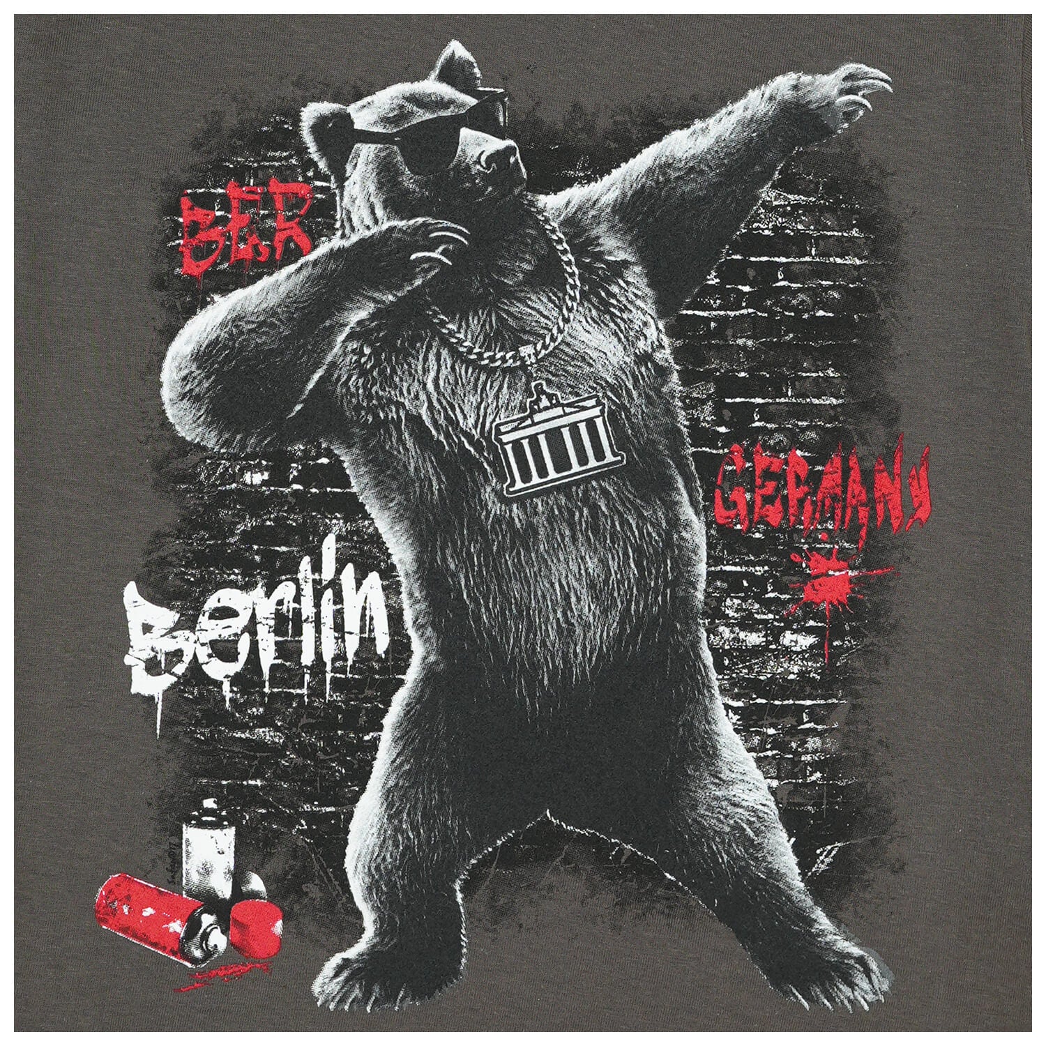 Kinder Shirt Berlin Urban Bär grau