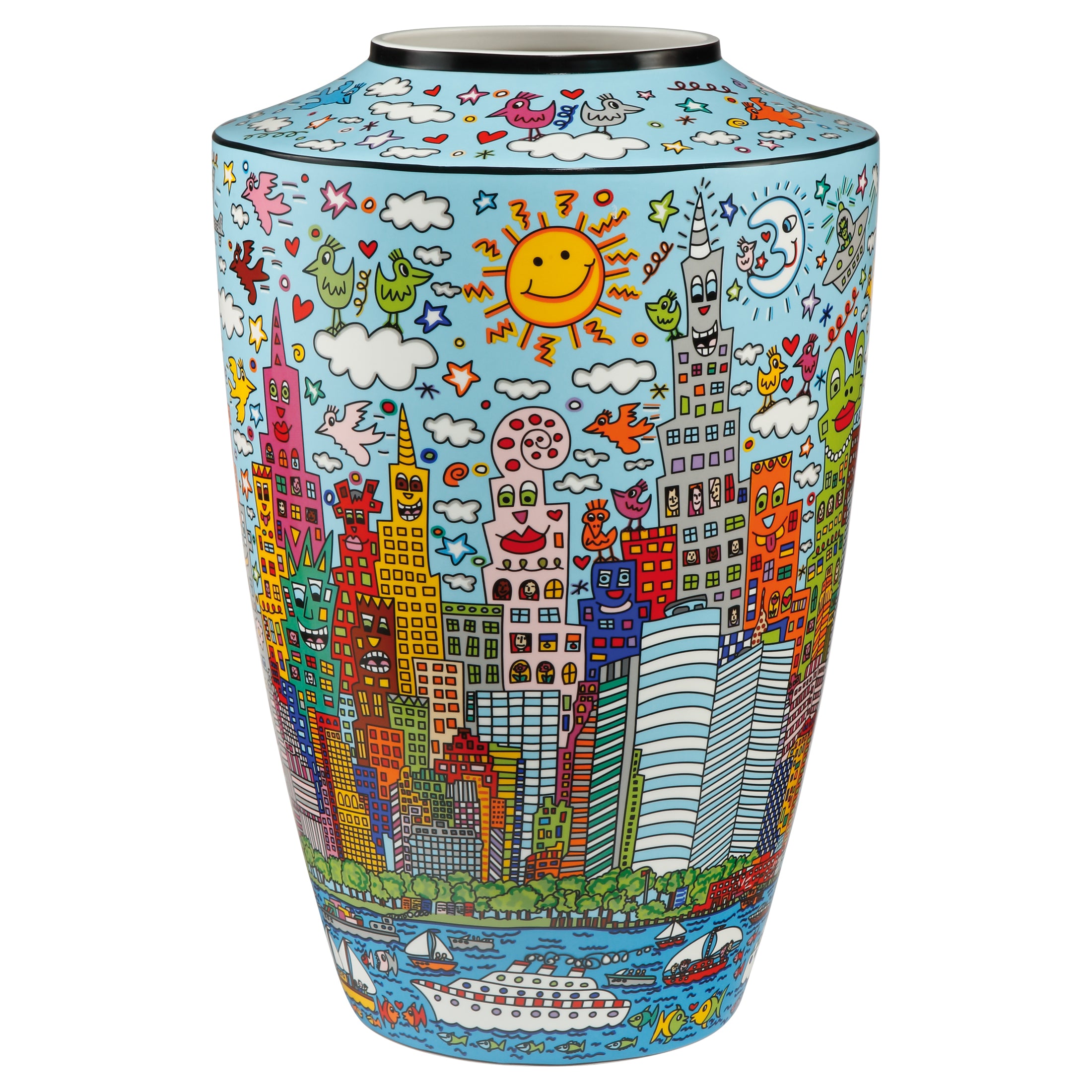 Goebel Vase My New-York-City-Day-Pop-Art-James-Rizzi-berlindeluxe-bunt-hochhaueser