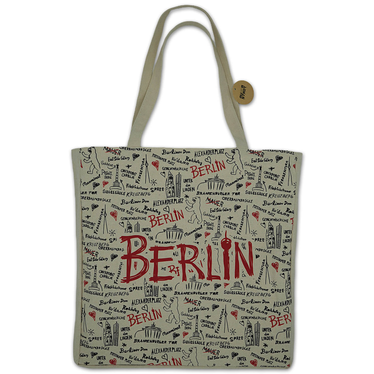 Baumwollbeutel groß Sketch natur Berlin