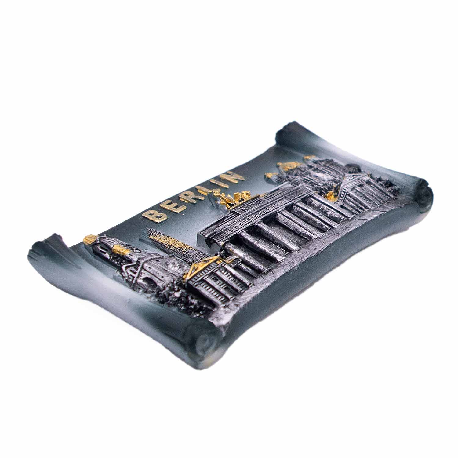 Magnet Poly Rolle Skyline silber dunkel Berlin