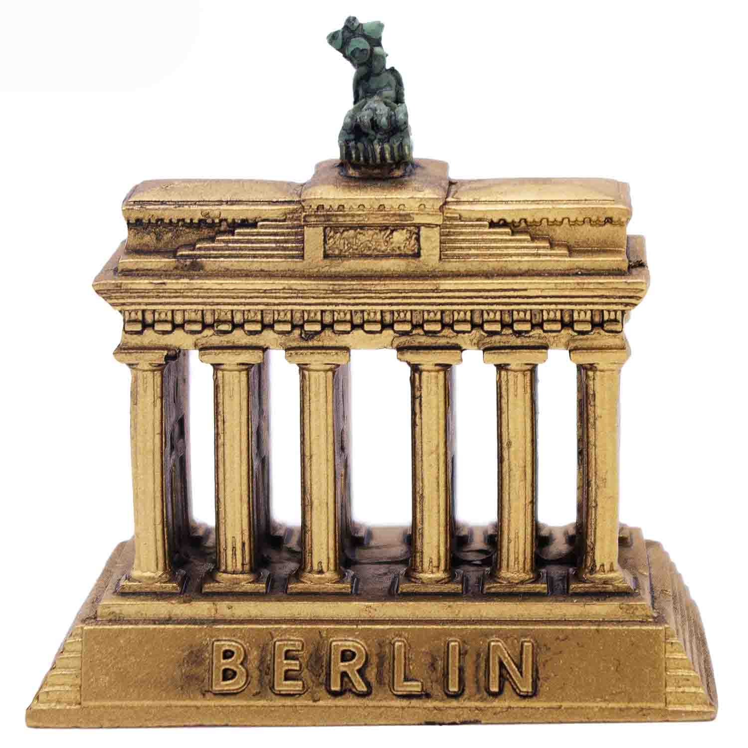 Miniatur Poly klein Berlin Brandenburger Tor gold 7cm