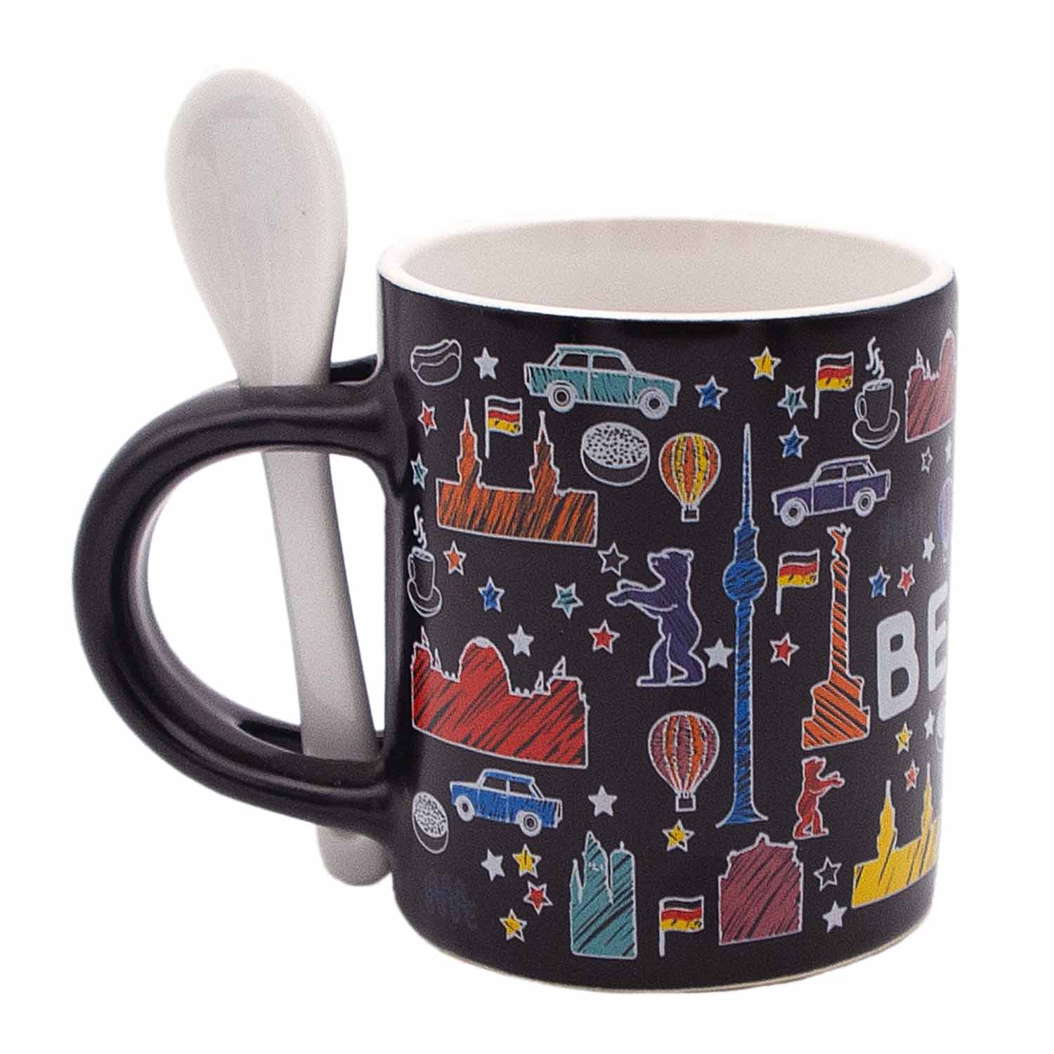 Espresso Tasse Scribble Berlin schwarz