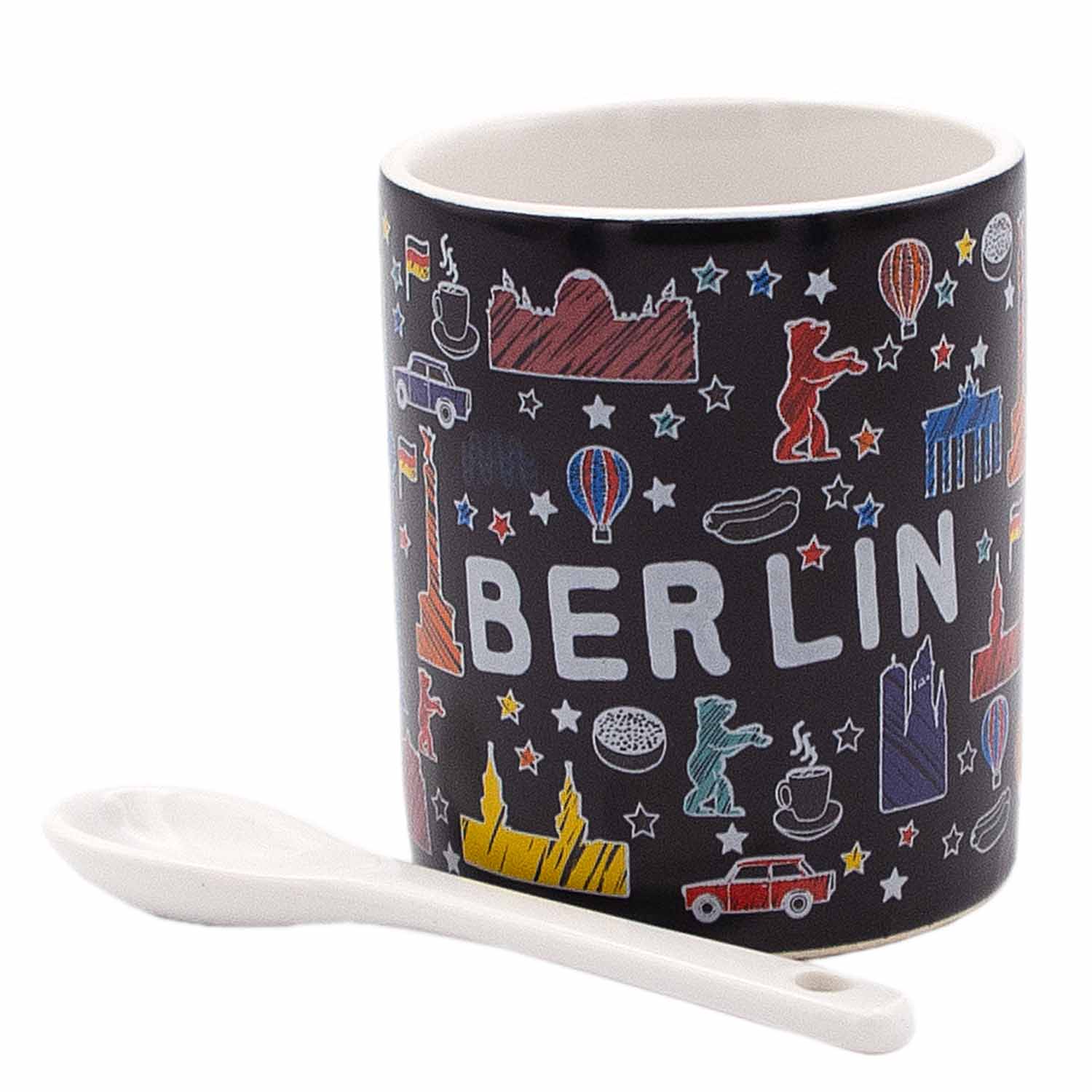 Espresso Tasse Scribble Berlin schwarz
