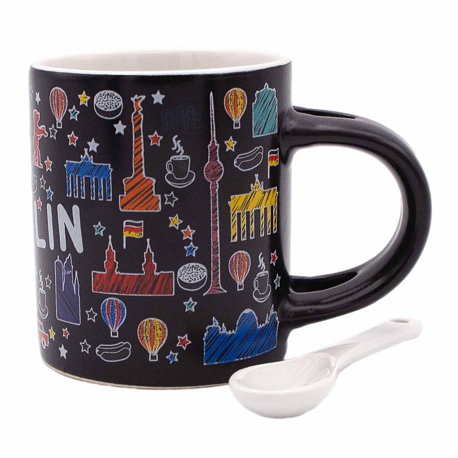 Espresso Tasse Scribble Berlin schwarz