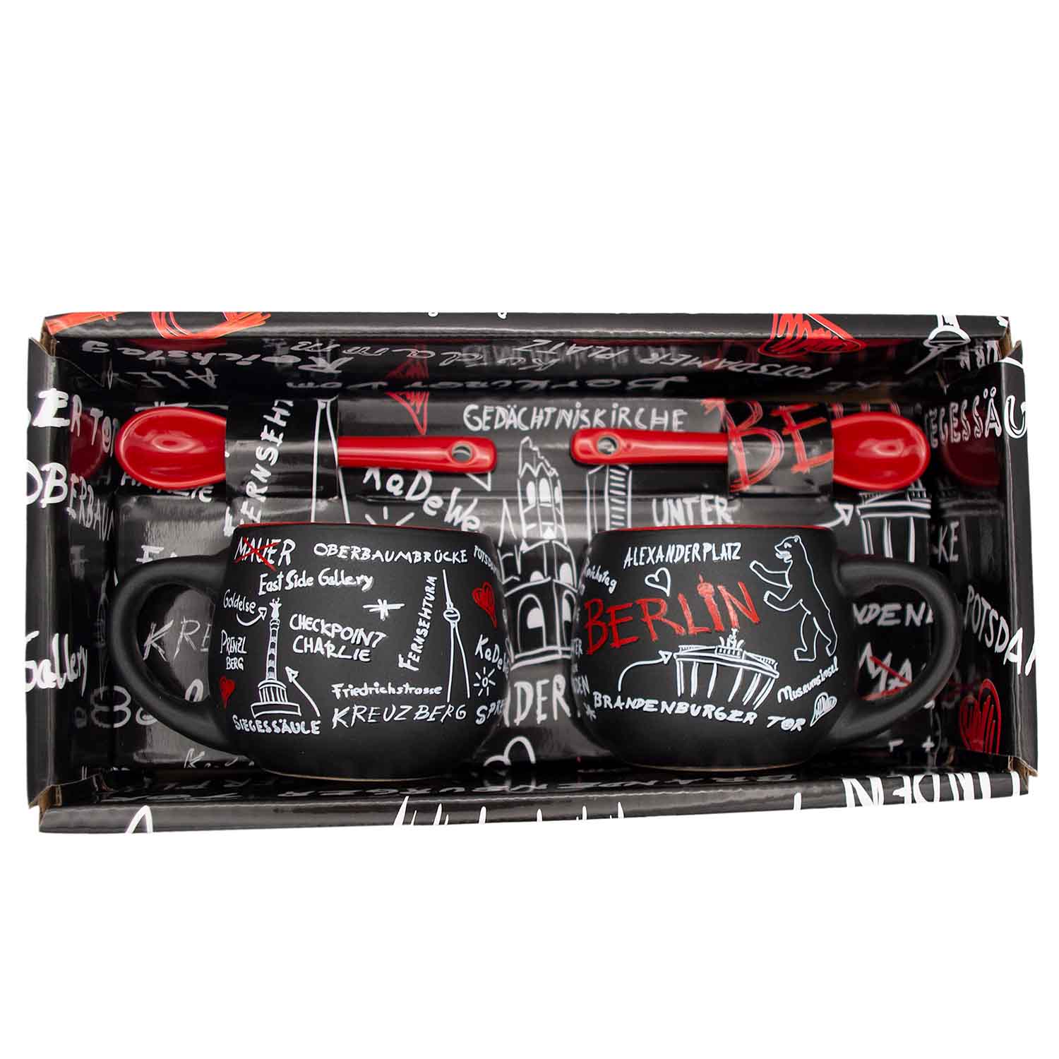 Espresso Tassen Set Berlin Sketch schwarz