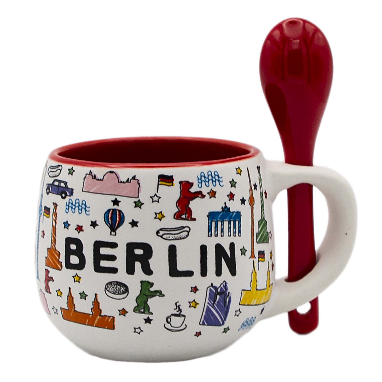 Espresso Tassen Set Berlin Scribble weiß