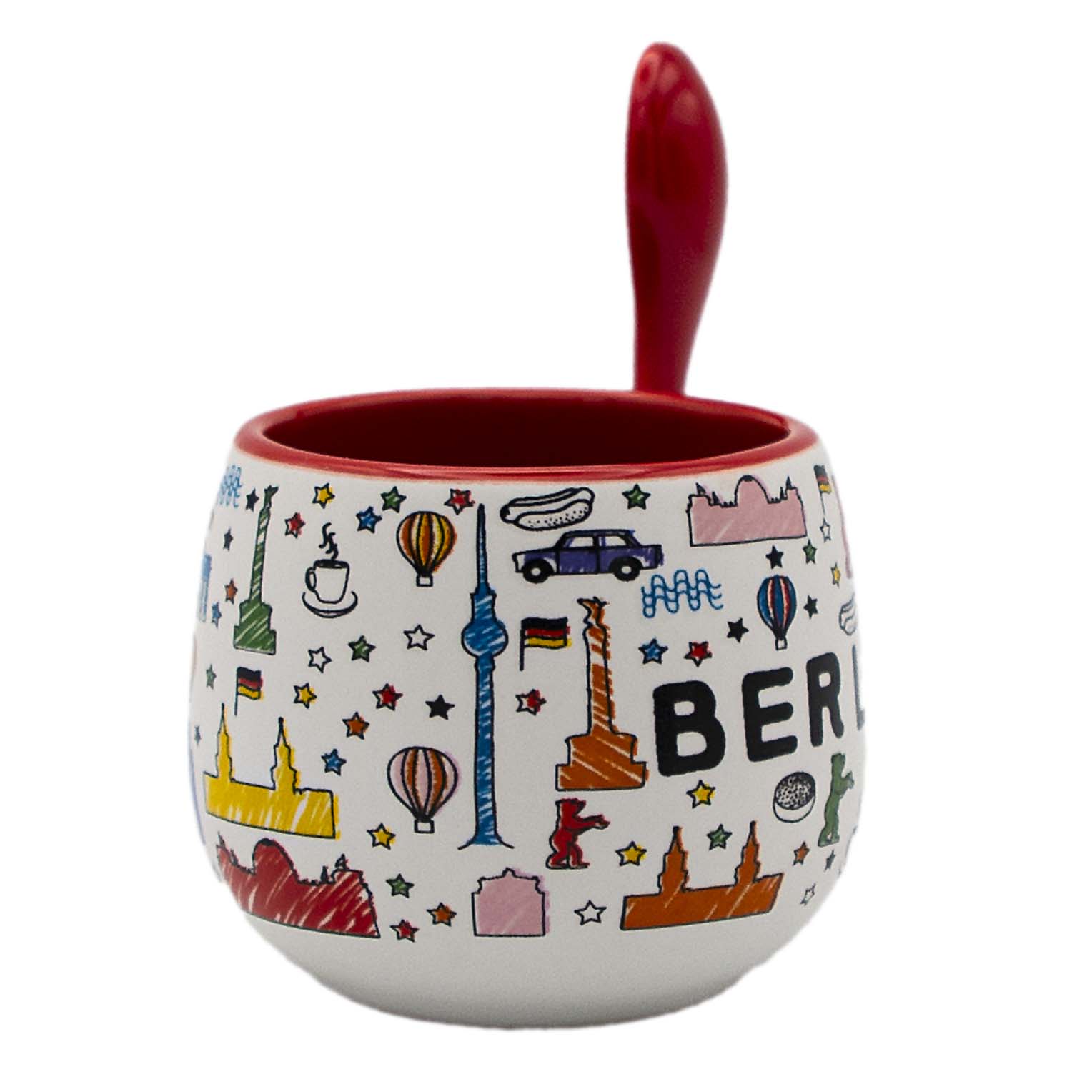 Espresso Tassen Set Berlin Scribble weiß