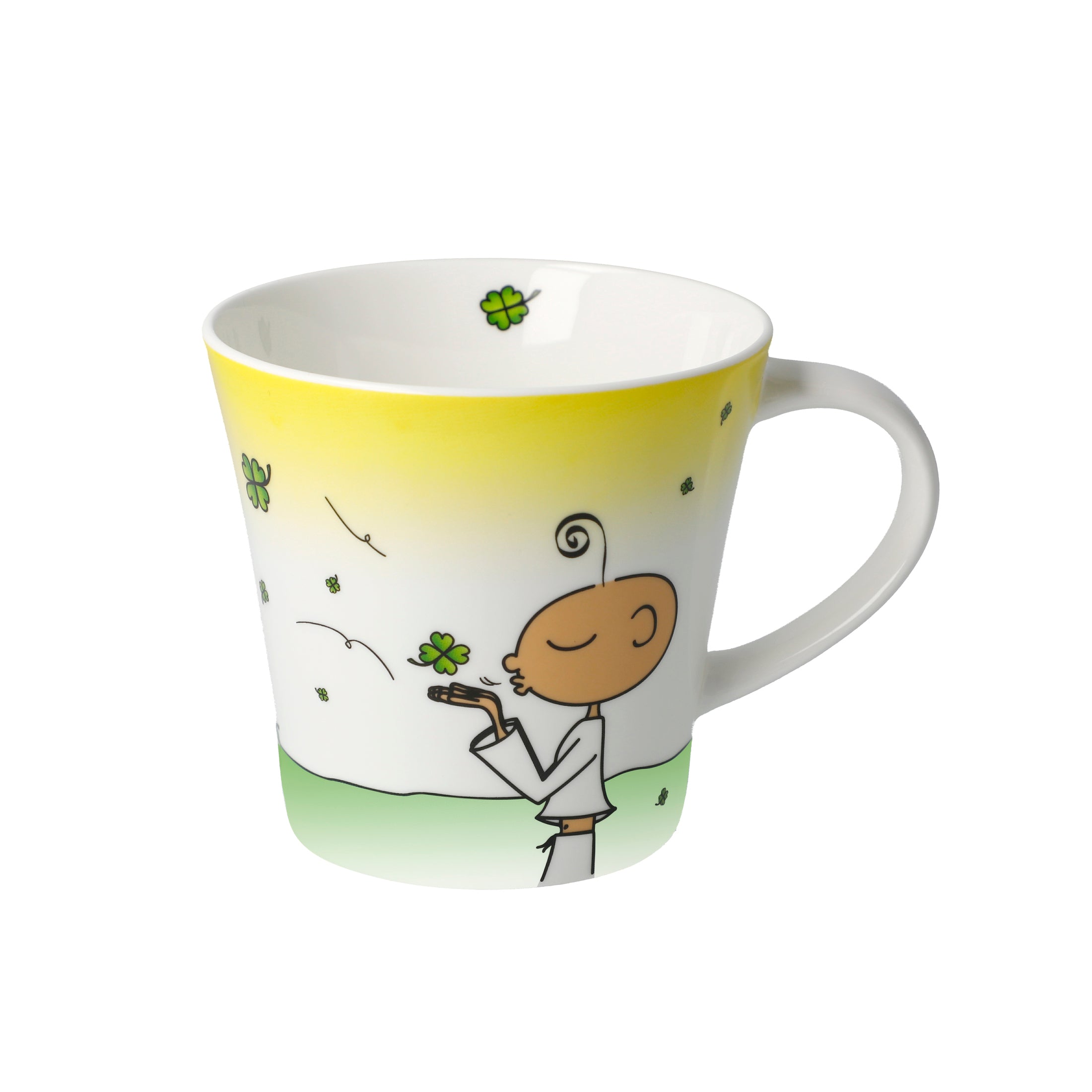 Der-kleine-Yogi-Glückstasse-Kaffee/Teetasse-berlindeluxe-tasse-maenchen-kleeblatt