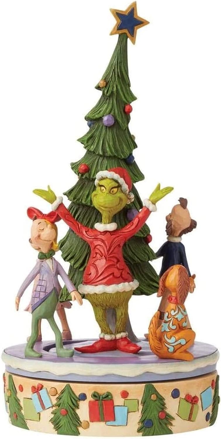 Grinch mit Baum - drehbare Sockel Figur by Jim Shore