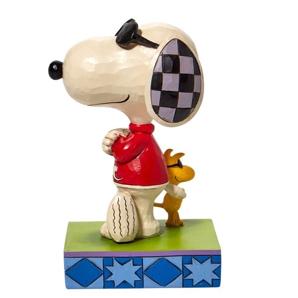 Peanuts--Snoopy-Woodstock-Cool-Jim-Shore-Figur-berlindeluxe-kuecken-sonnenbrille-roter-pullover-seite