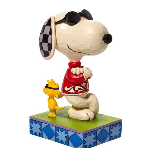 Peanuts--Snoopy-Woodstock-Cool-Jim-Shore-Figur-berlindeluxe-kuecken-sonnenbrille-roter-pullover