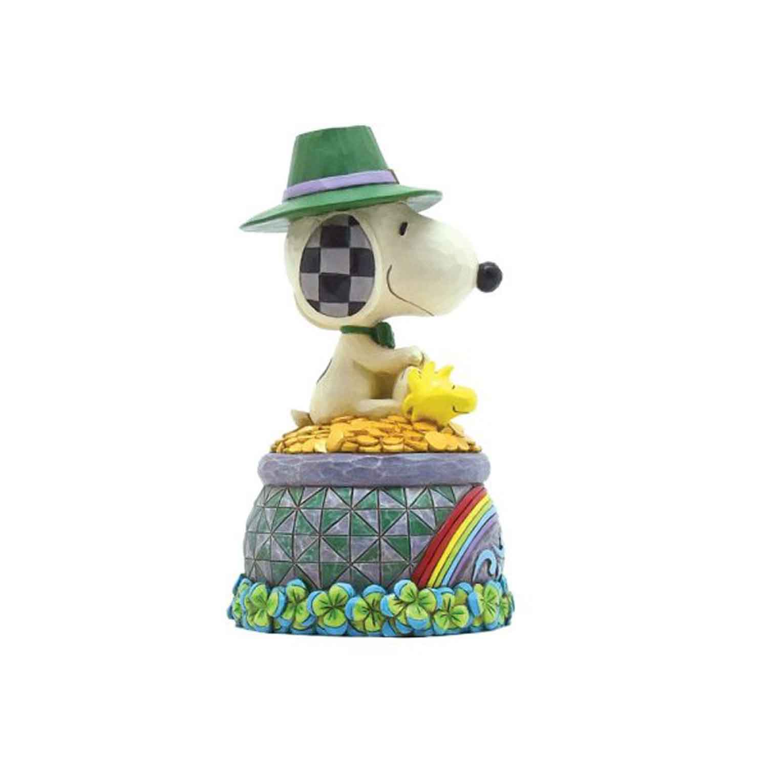 Peanuts-Snoopy-&-Woodstock-"Topf-voller-Gold"-Jim-Shore-Figur-berlindeluxe-hund-hut-geld-kuecken