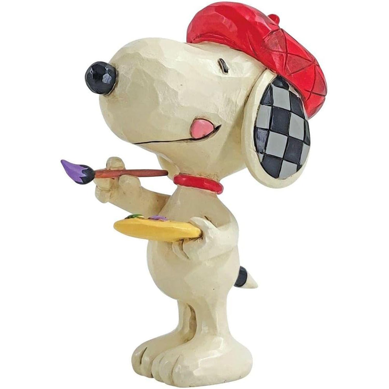 Peanuts-Snoopy-Artist-Jim-Shore-Figur-berlindeluxe-pinsel-hut-rot