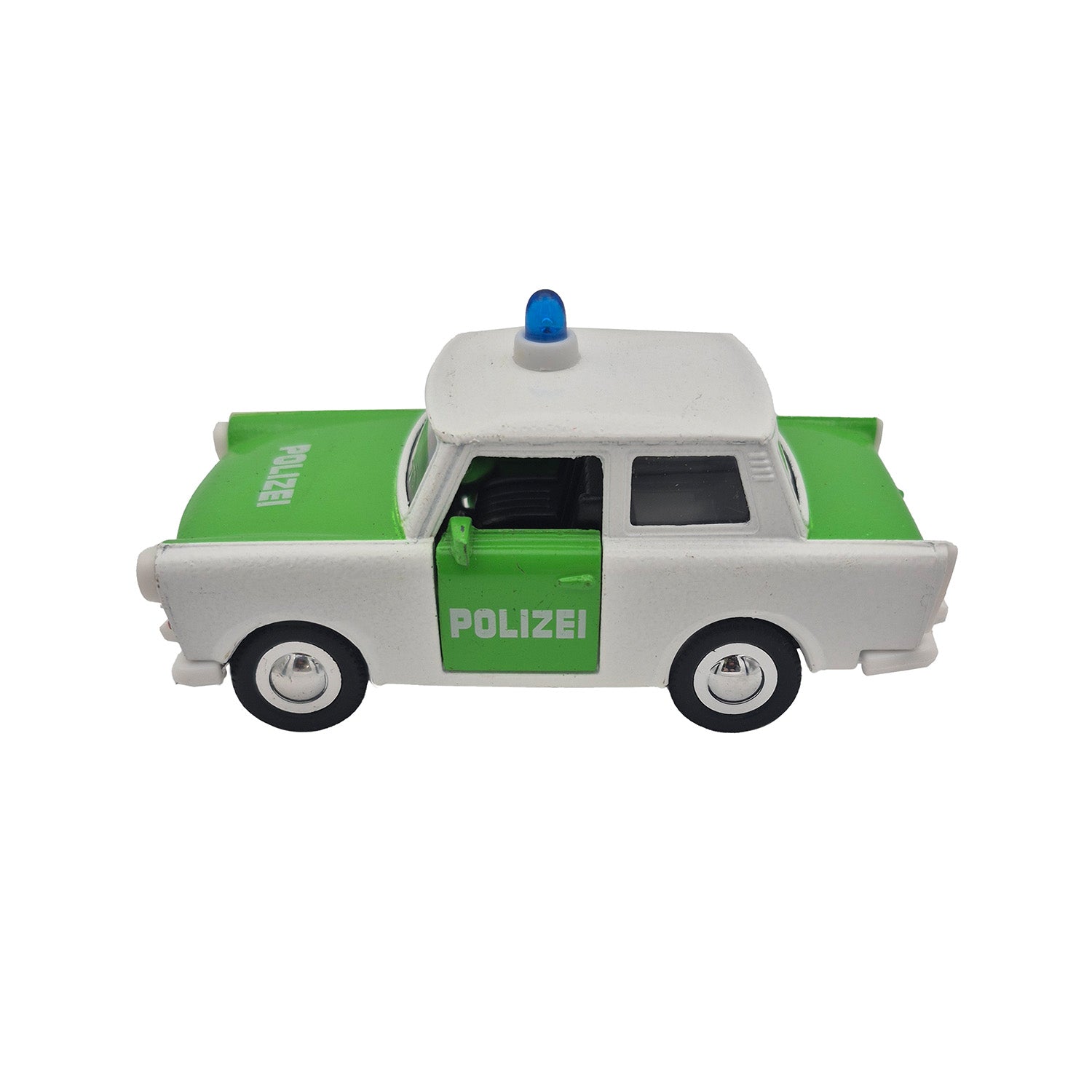 Miniatur Trabi DDR Kult-Auto 12cm im Polizei Outfit in verschiedenen Farben