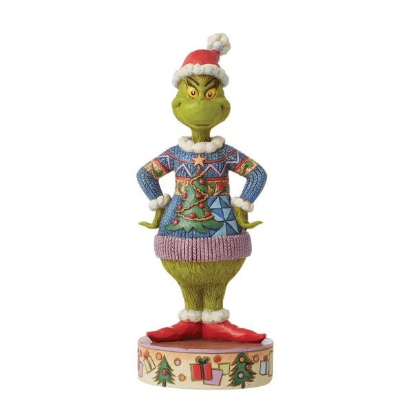 Grinch mit Weihnachtspullover Figur by Jim Shore