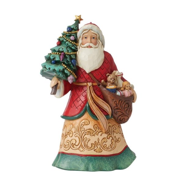 Jim Shore - Weihnachtsmann mit Baum und Geschenken