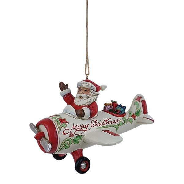 Weihnachtsmann im Flugzeug Figur by Jim Shore