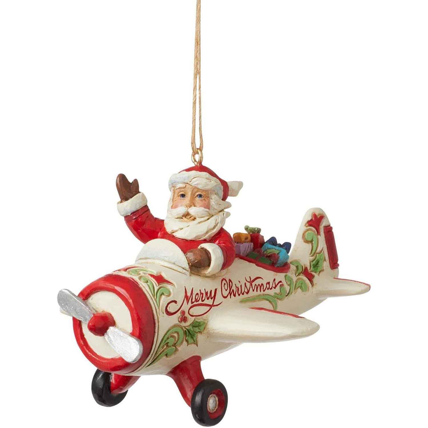 Weihnachtsmann im Flugzeug Figur by Jim Shore