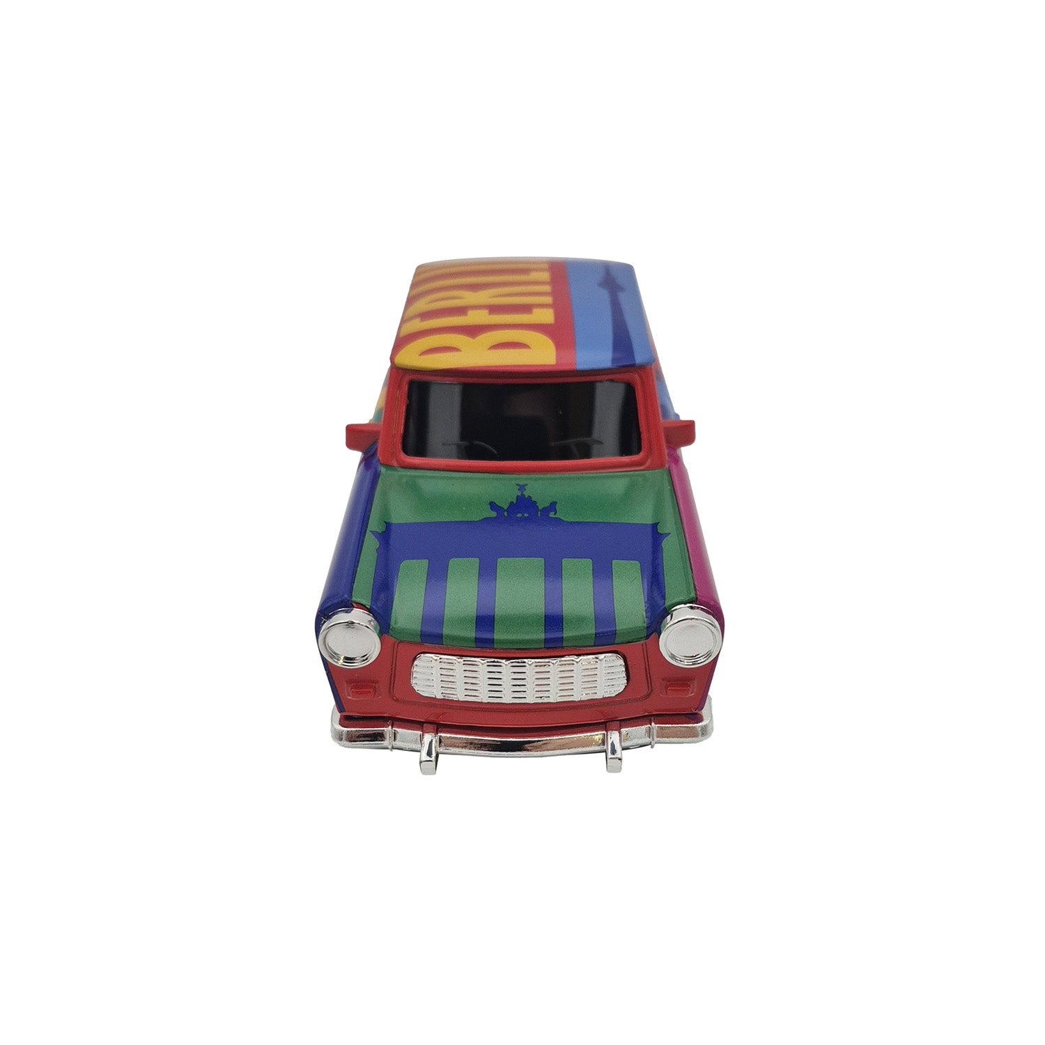 Miniatur Trabi DDR Kult-Auto mit Berlin Skyline bunt 12cm