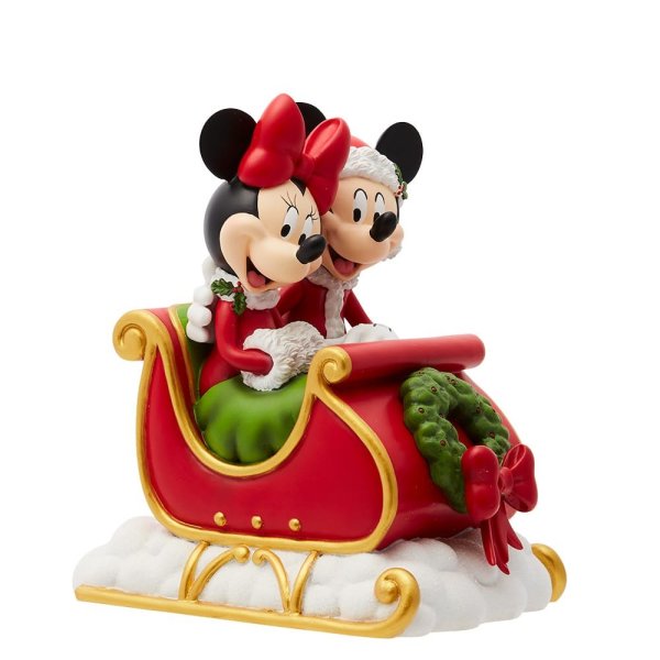 Disney - Mickey & Minnie Mouse Figur im Weihnachtsschlitten