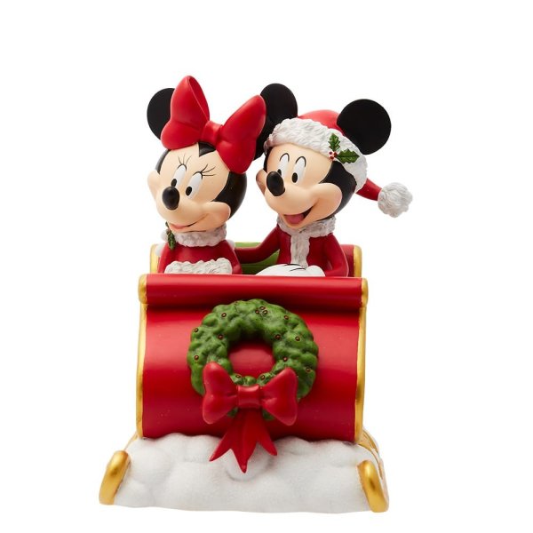 Disney - Mickey & Minnie Mouse Figur im Weihnachtsschlitten