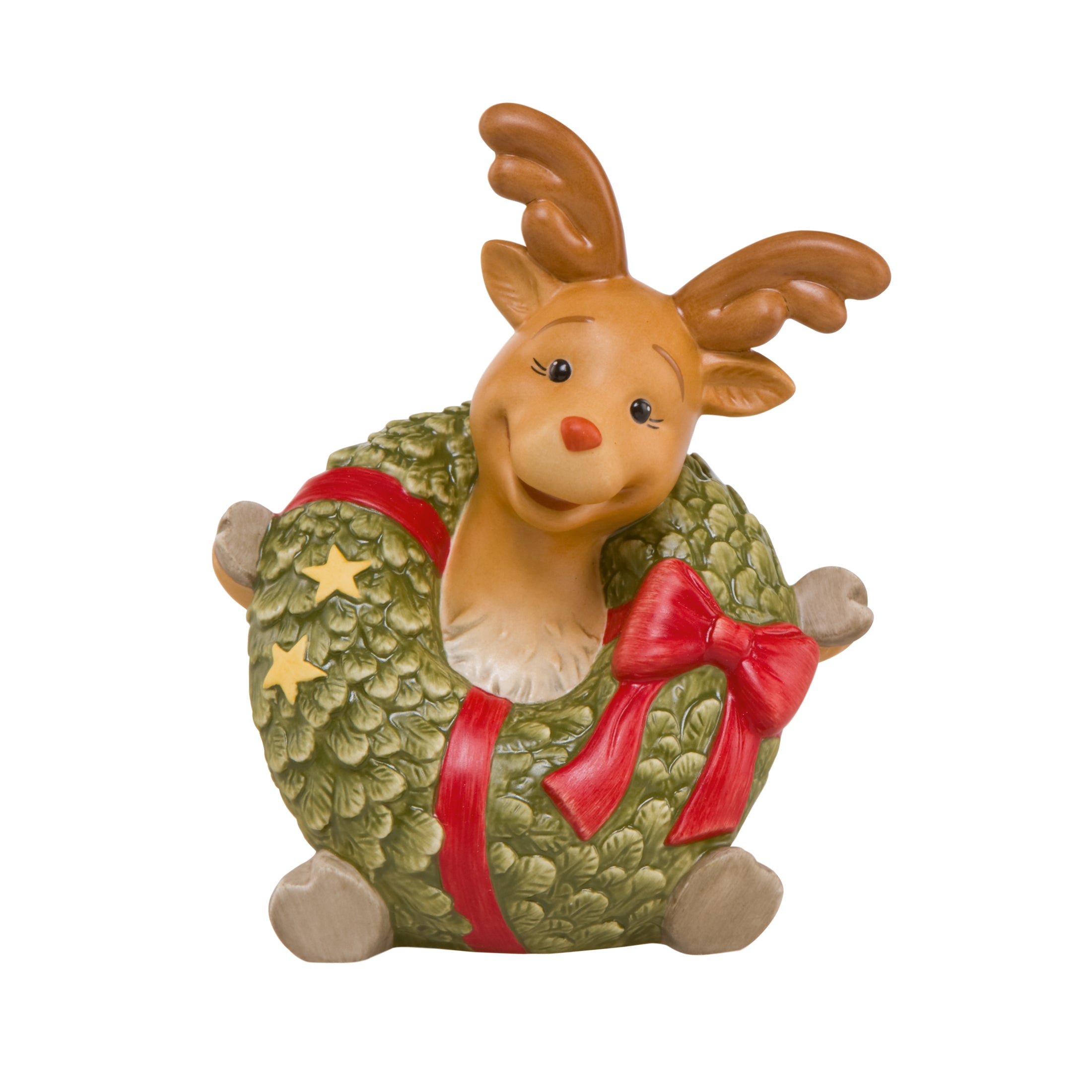 Goebel Weihnachten Figur Rentier Rudolph - Santas Helfer Bunt