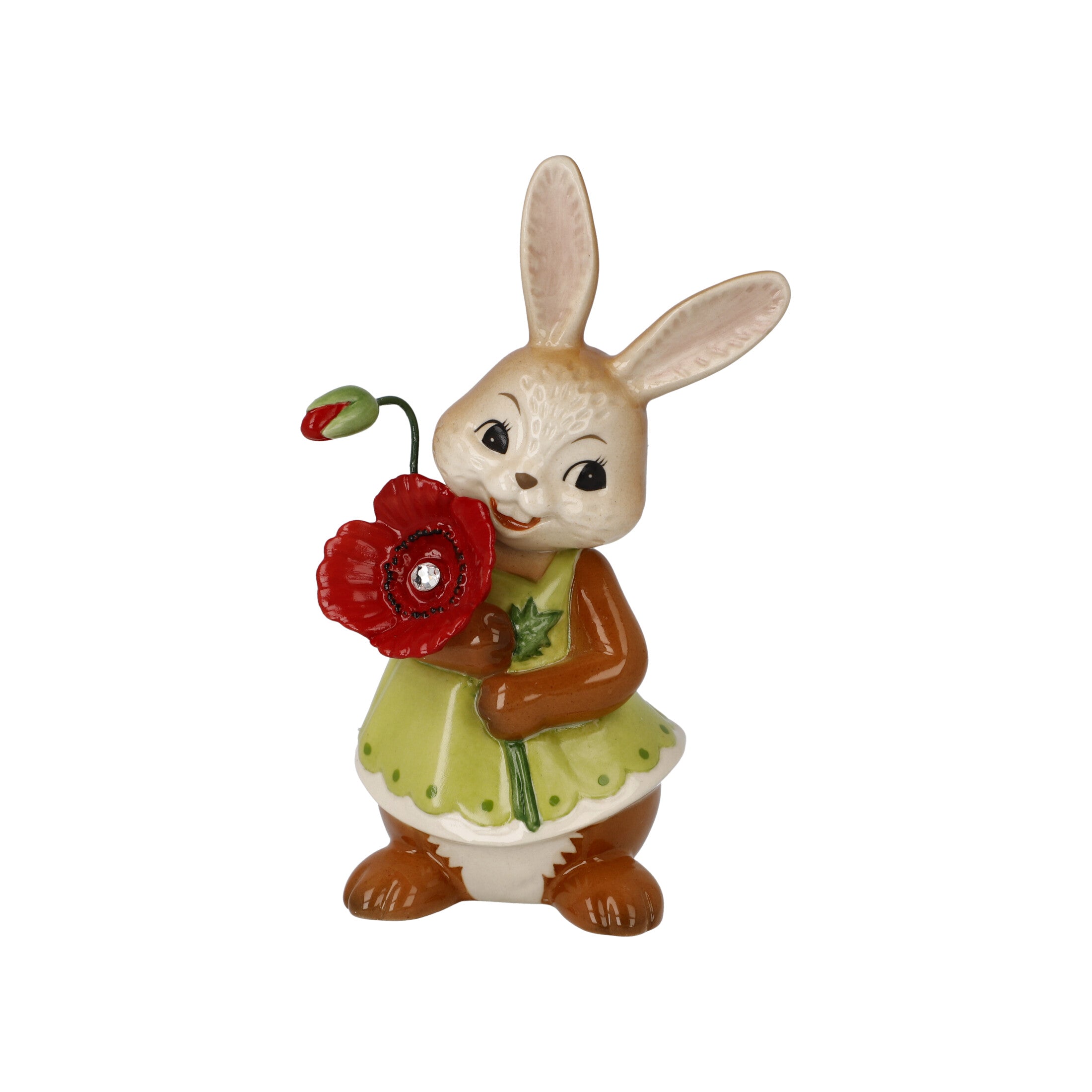 Goebel-Figur-Hasenmädchen-Ein-kleines-Dankeschö-berlindeluxe-rose-kleid-gruen